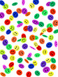 Pluie de smileys colorés