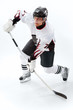 Playing ice hockey