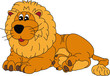 vector - happy lion lying ,isolated on background vector - happy lion lying ,isolated on background