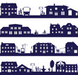 vie urbaine avec maison , bus et tramway vie urbaine avec maison , bus et tramway