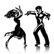 Man and woman dancing the flamenco