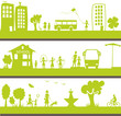 bannière ville et enfants bannière ville et enfants