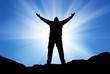 Silhouette of man and sunshine