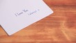 Time lapse of letter with love message "I love You"