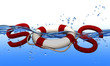 Life belt in the water SOS