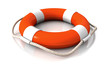 Life belt orange white lying