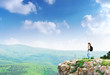 Girl on the peak of mountain Girl on the peak of mountain