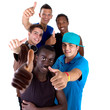 Young fresh group of teens
