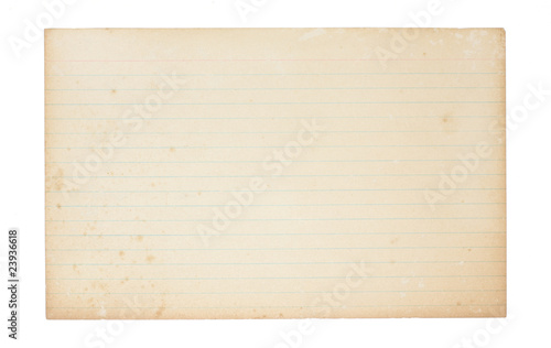 Foto: Old, Yellowing Index Card Old, Yellowing Index Card