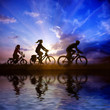Family on bicycle