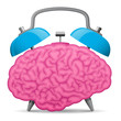 Vektor: Vintage alarm clock brain Vintage alarm clock brain