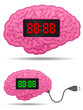 Digital alarm clock brain with usb cable plug