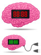 Digital alarm clock brain with connector plug cable