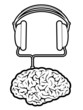 Brain music player with headphones