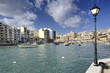 Boats docked at St Julians harbour, Valletta, Malta