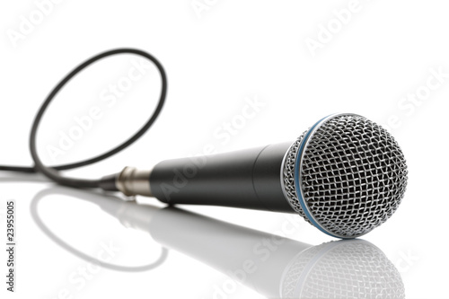 Photo: Microphone isolated on white Microphone isolated on white