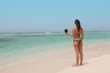 beautiful woman in a tropical beach
