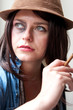 Fashionable Young Woman with Bruised Eye