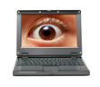 small laptop with eye on screen small laptop with eye on screen