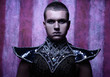 Portrait of young man with a gloomy look.