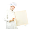 cook man pointing at blank canvas cook man pointing at blank canvas