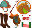 Set of a jockey accessories