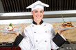 young beautiful female chef