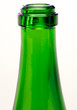 Green bottle necks close-up over white background