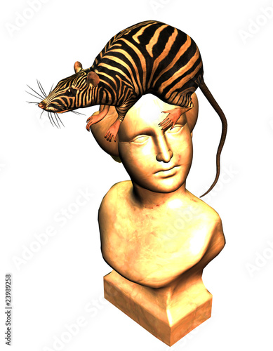 Illustration: skulptur mit ratte skulptur mit ratte