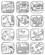 Doodle school icons set, vector illustration