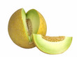 Melón sobre fondo blanco.