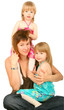 Mother with two daughters