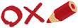 Red circle & Cross mark