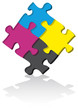 Puzzle quadrichromie