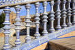 Detail of a ceramic balustrade, Plaza de Espana, Seville, Spain
