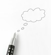 talk bubble with pen isolated.