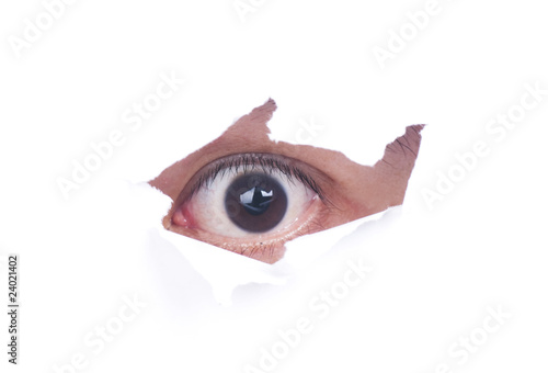Photo: peeping through hole in paper peeping through hole in paper