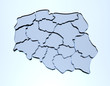Warsaw map in glass