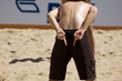 the beach volleyball