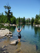 bergsee und frau