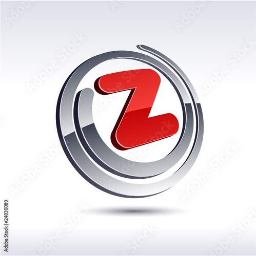 letter icon. 3D z letter icon.