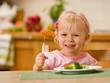 little girl eating lunch
