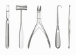 Surgical tools in a row
