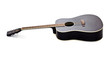 Elegance black shiny guitar isolated on white background