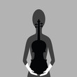 Abstract representation of woman with violin