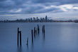 "Seattle cityscape, Elliot Bay, Puget Sound, Washington"