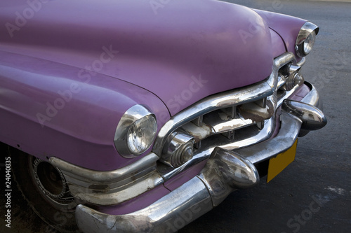 Photo: Hood of 1950s purple Cadillac Hood of 1950s purple Cadillac
