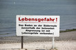 Foto: Warnschild Südermole Warnschild Südermole