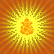 Vector: Lord Ganesha Sign on Sun Burst Background Lord Ganesha Sign on Sun Burst Background