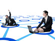 businesspeople and virtual connection businesspeople and virtual connection